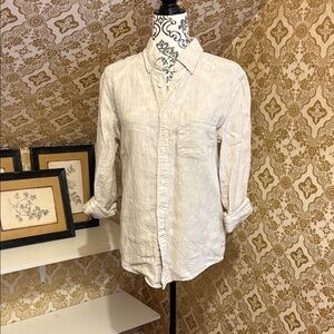 Abercrombie & Fitch Light Tan Casual Button-Down Shirt